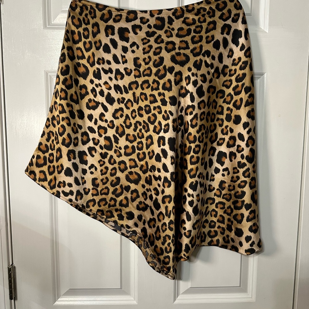Entro Leopard Print Asymmetrical Blouse